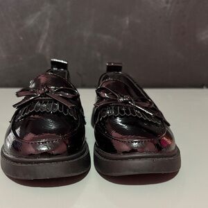 SHEIN Glossy Black Kids Dress Shoes with Bow